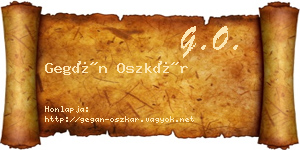 Gegán Oszkár névjegykártya